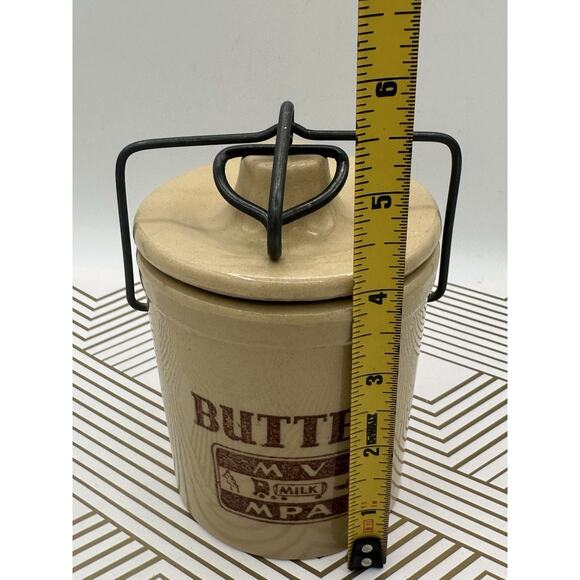 Vintage Tan Butter Crock MV MPA Country Decor - Picture 5 of 6